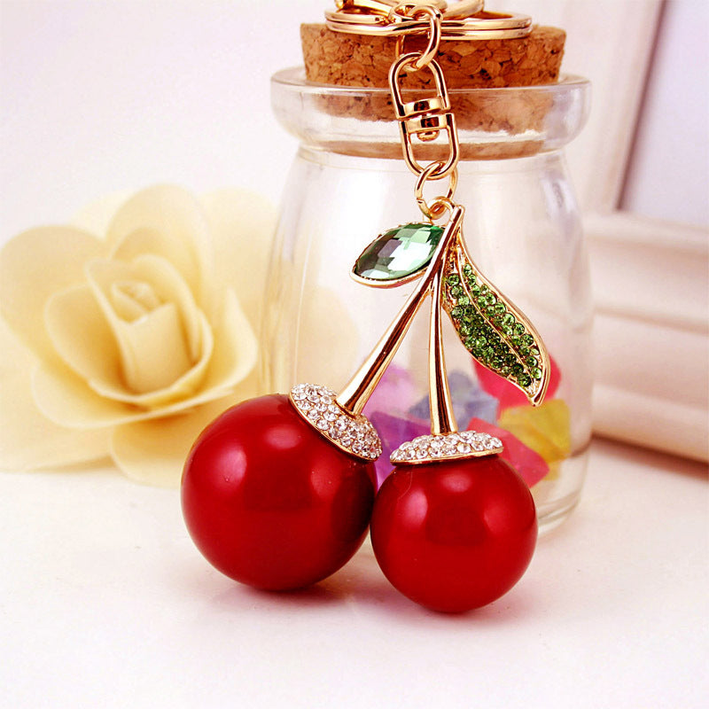 Cherry Car Key Ring Women's Bag Accessories Cherry Metal Pendant
