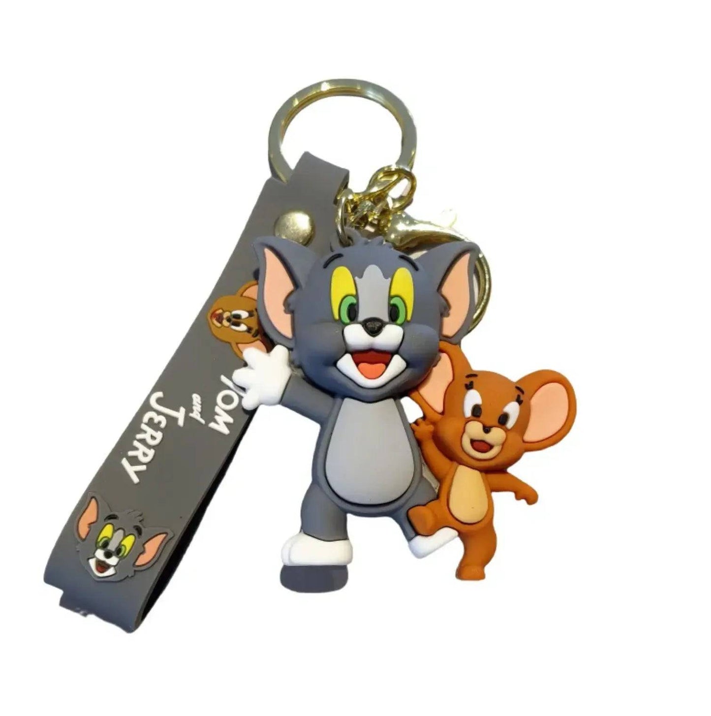 Tom And Jerry keychain Characters 3D Silicone Charm Keychain Keyring Set.