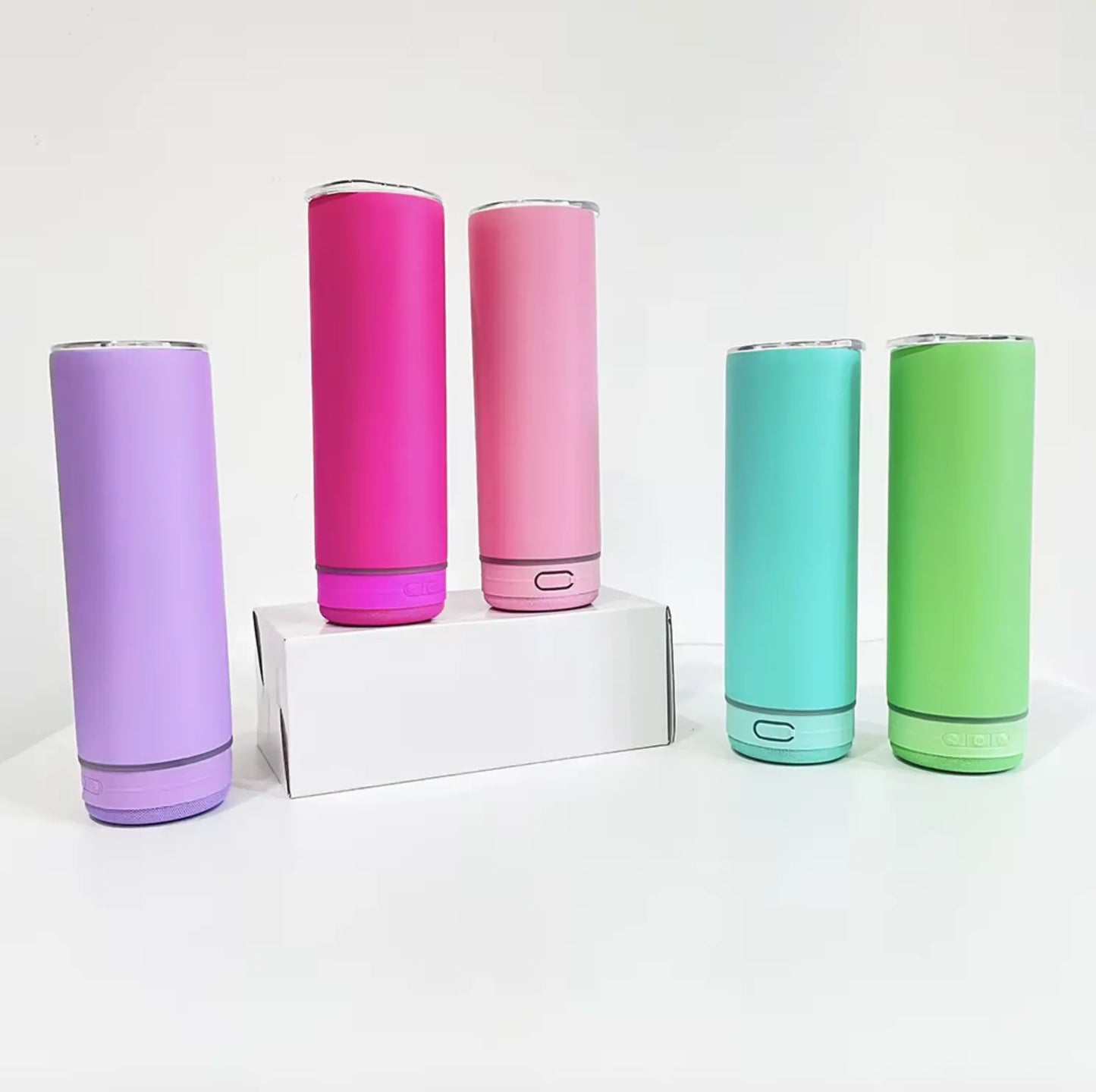 New Fendiz Music Speaker Tumbler with Straw and Lid, 20oz Sublimation Skinny Stainless Steel Double Wall Tumbler Fendiz