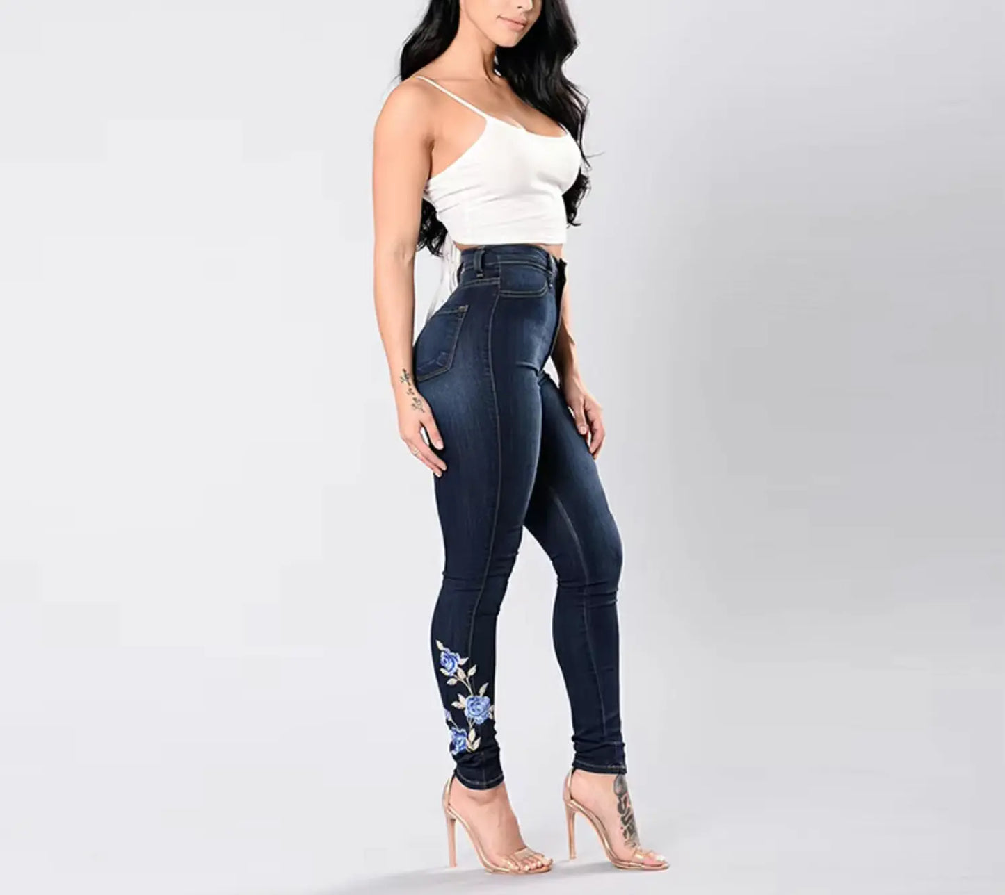 Fendiz Autumn Design Slim Fit Elastic Jeans for Women's Comfortable High Quality Casual Pencil Denim Pants Fendiz