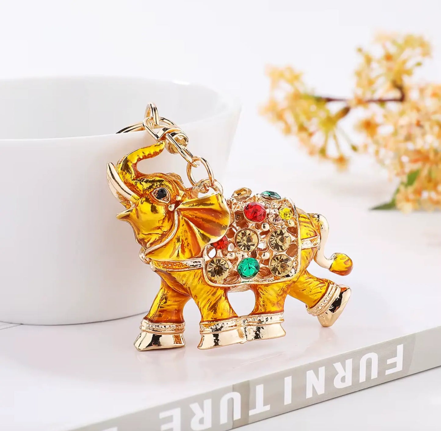 Diamond Keychains Elephant Metal and Bag Pendant Creative Small Elephant Charm Fendiz