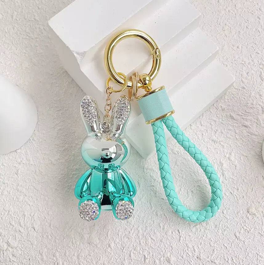 New Electroplate keychains Leather with Lanyards Bear