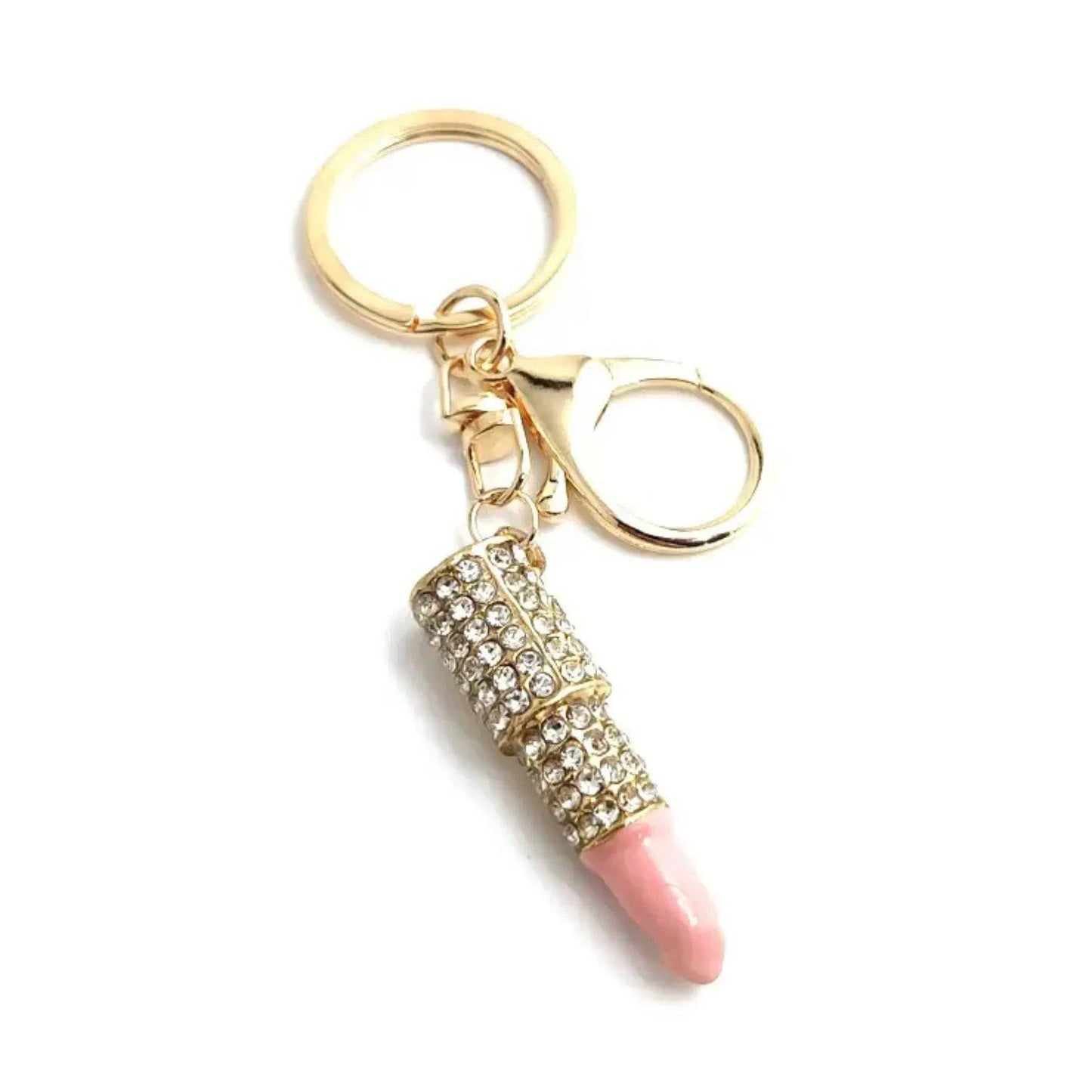 Cute Luxury Lips Ticks Keychains Metal Kawaii Bling