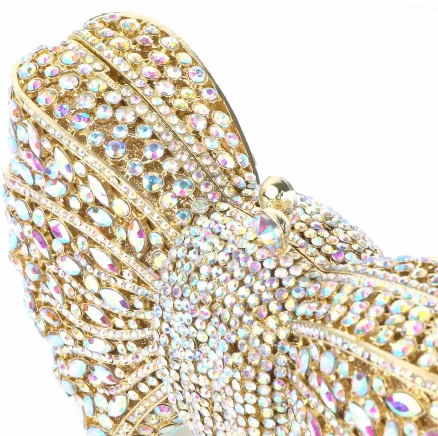 New Classic Women Bowknot Crystal Cutch Bag