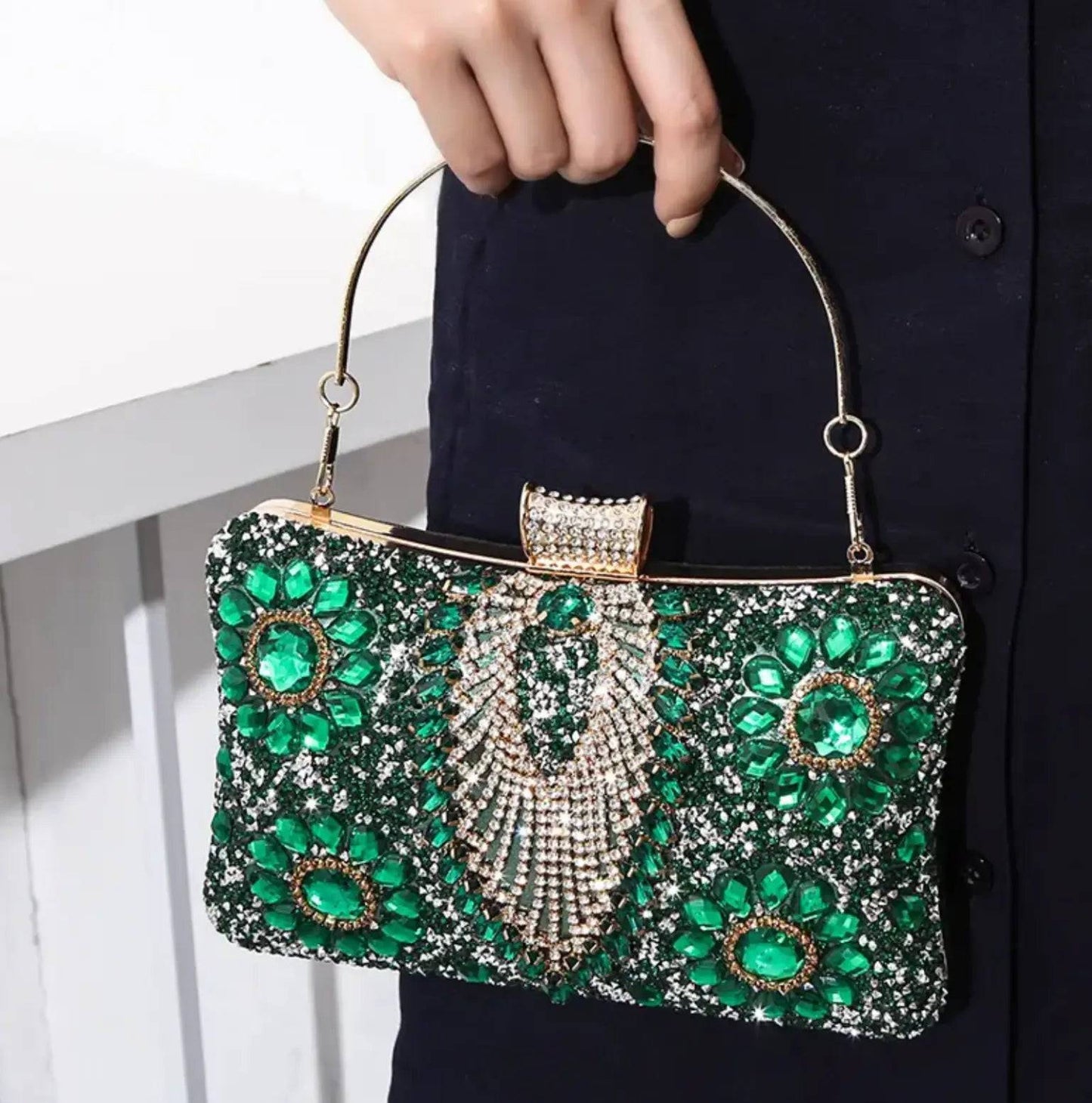 New Trendy Fashion Indian Rhinestone Evening Clutch Bag