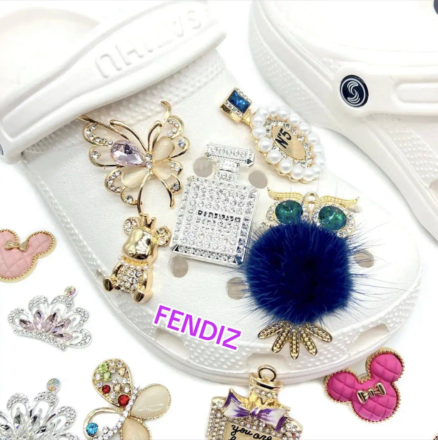 Luxury diamond shoe accessories Bling Rhinestone Shoes Decorations Fashion Diamond Metal Designer Shoe Charms