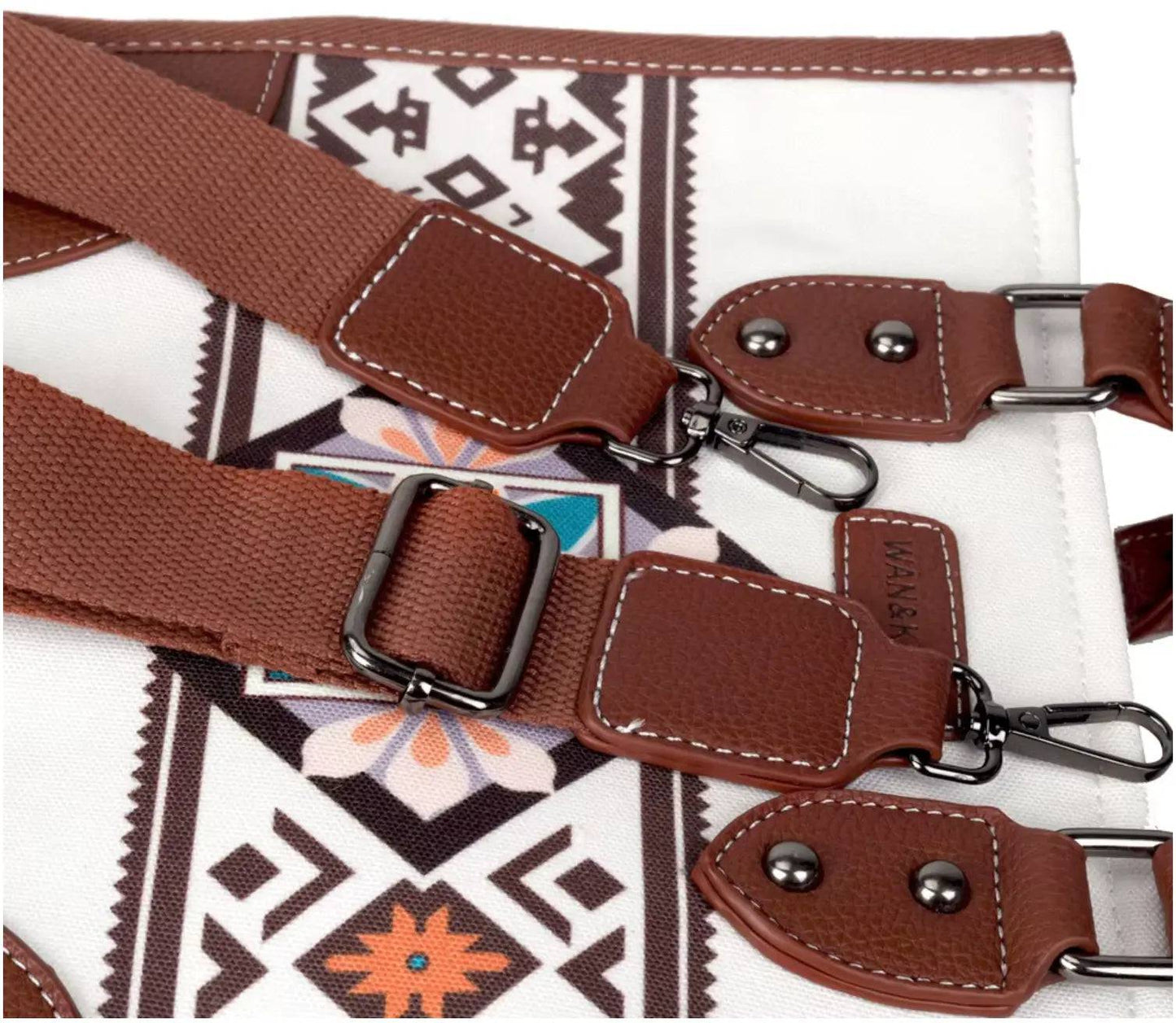 New Fendiz Classic Bohemian handbags Retro Canvas Pu Handbags and Purse Set Bohemian Aztec Pattern