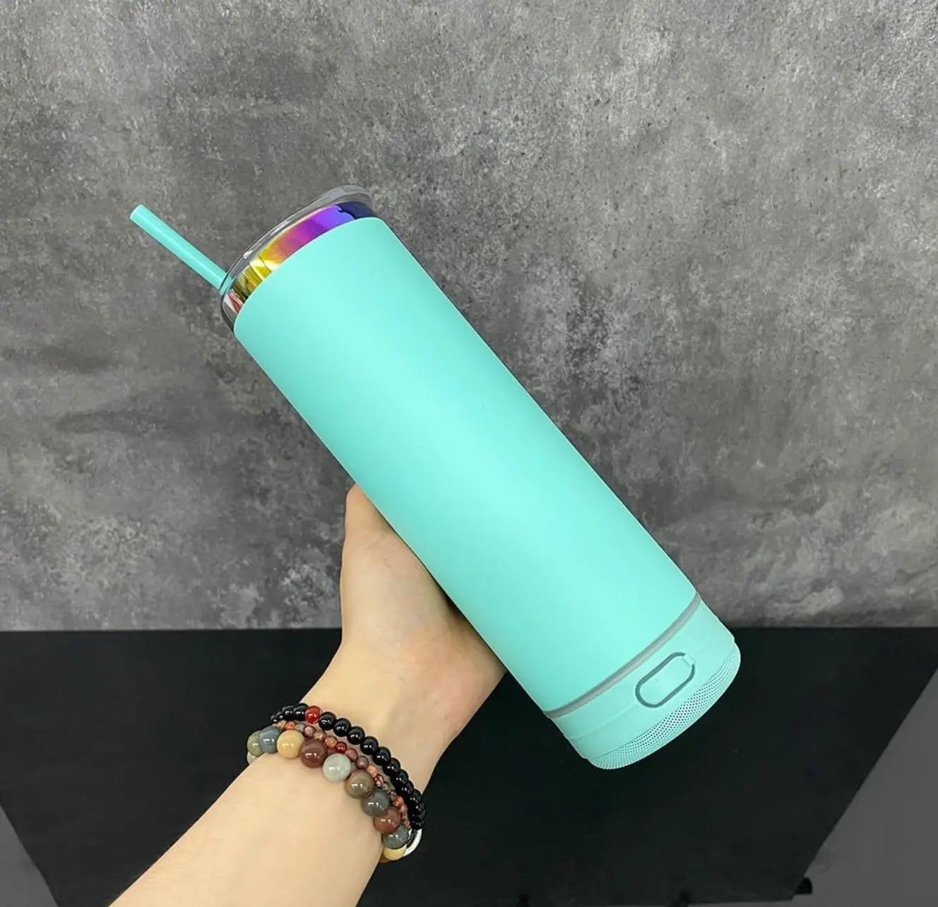 New Fendiz Music Speaker Tumbler with Straw and Lid, 20oz Sublimation Skinny Stainless Steel Double Wall Tumbler Fendiz