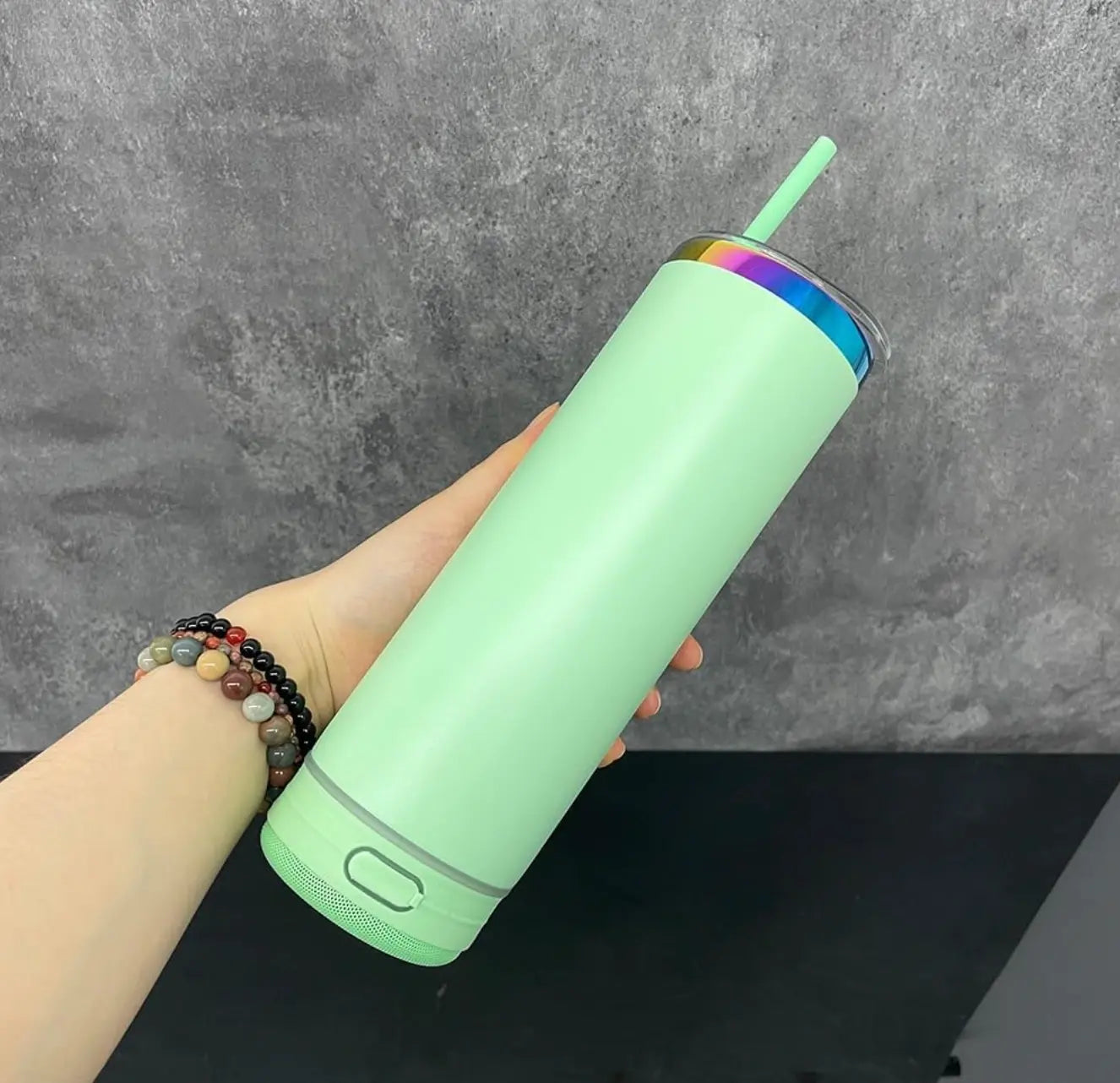 New Fendiz Music Speaker Tumbler with Straw and Lid, 20oz Sublimation Skinny Stainless Steel Double Wall Tumbler Fendiz