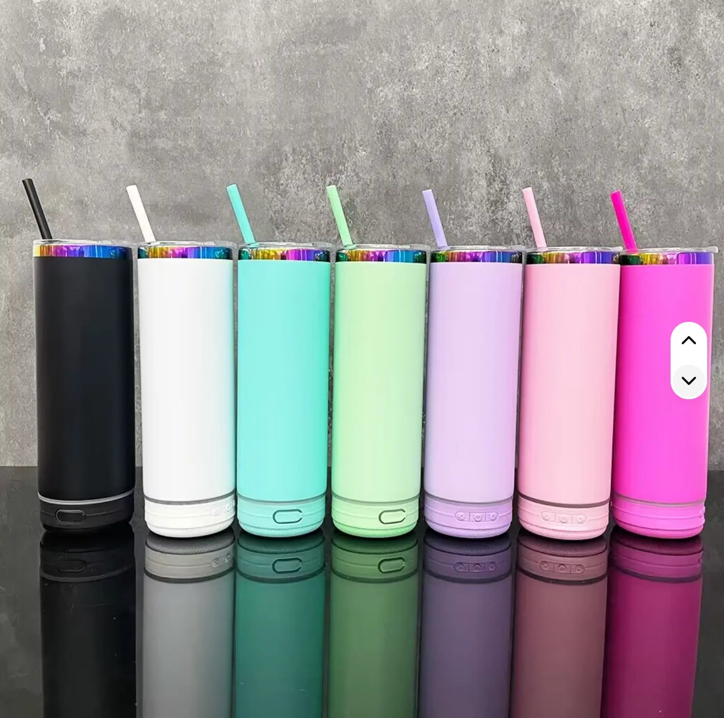 New Fendiz Music Speaker Tumbler with Straw and Lid, 20oz Sublimation Skinny Stainless Steel Double Wall Tumbler Fendiz