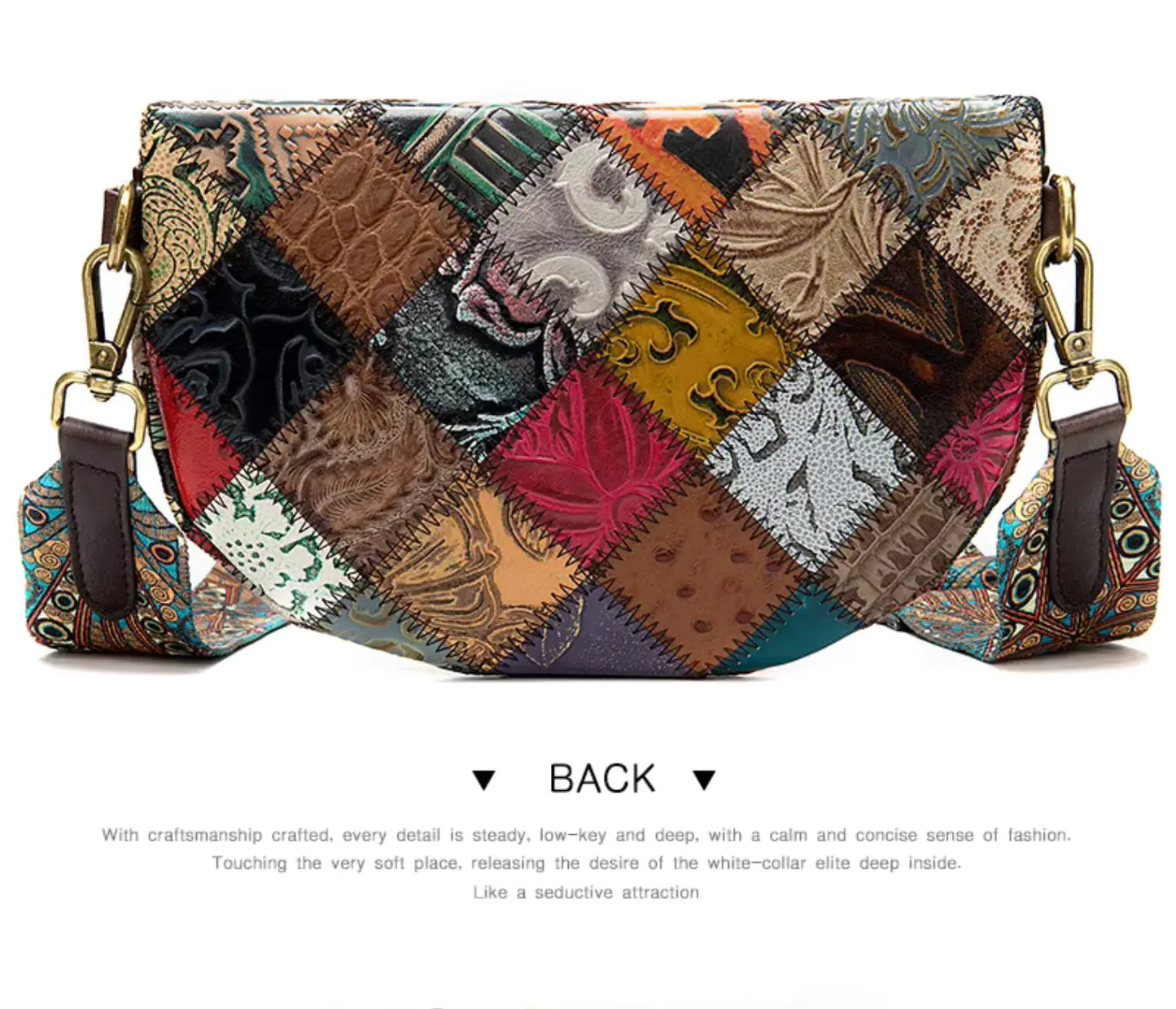 New Elegant Andong Shoulder Sling Bag Genuine Cow Leather Retro Classic Fendiz