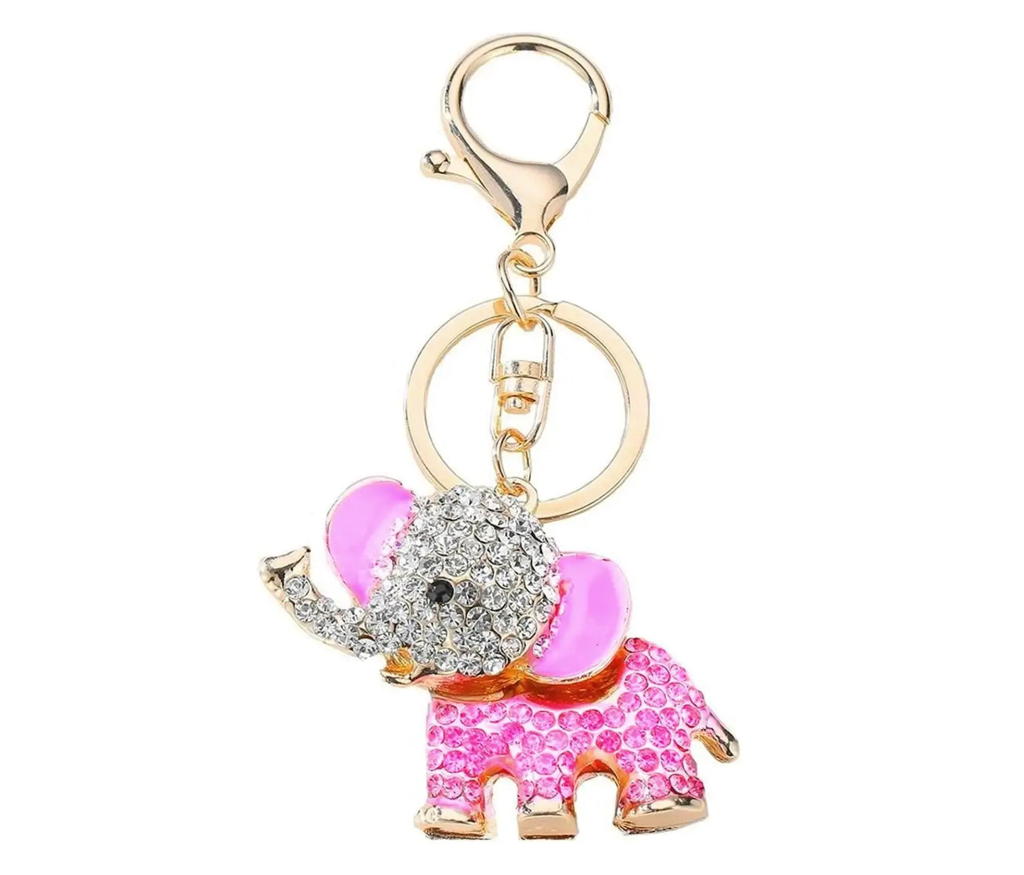 Bling Rhinestone Crystal Elephant Keychain Lucky Crystal Personalized Charms Glitter Fendiz