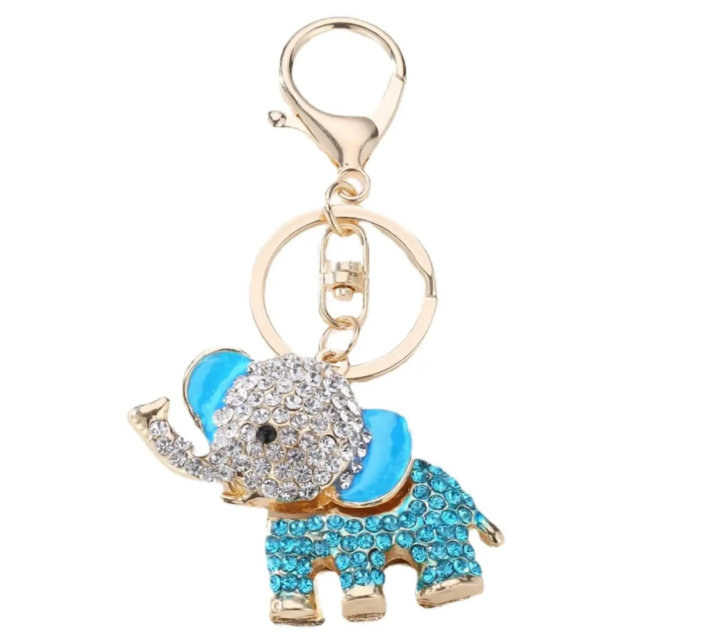 Bling Rhinestone Crystal Elephant Keychain Lucky Crystal Personalized Charms Glitter Fendiz