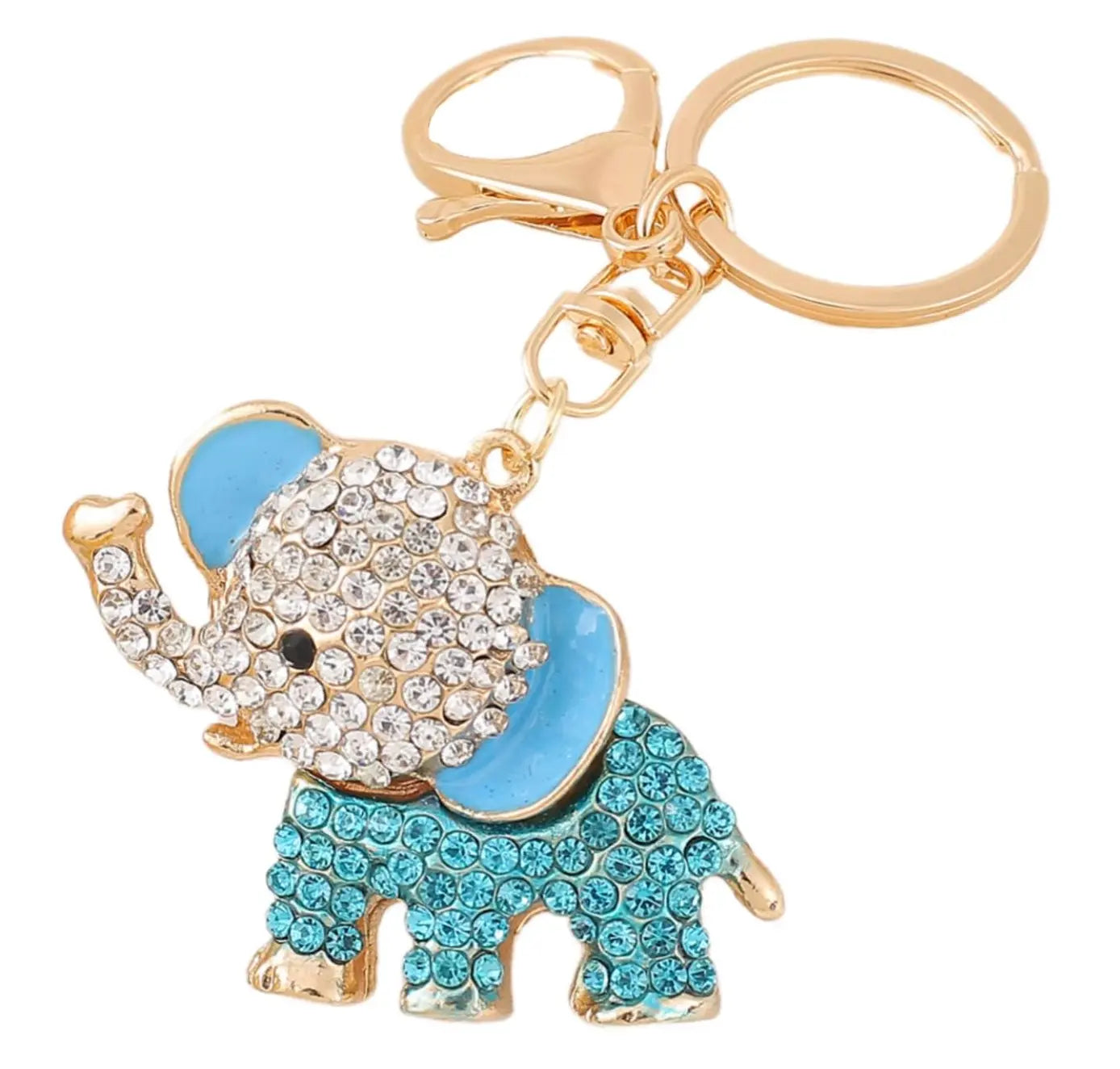 Bling Rhinestone Crystal Elephant Keychain Lucky Crystal Personalized Charms Glitter Fendiz