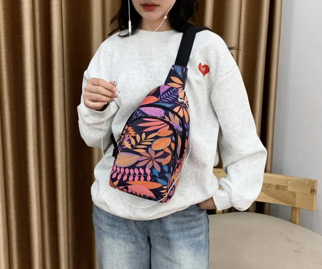 New Fendiz crossbody backpack Small Chest Shoulder Bag Hiking Outdoor