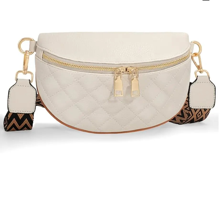 Fendiz Crossbody Sling Bag Fanny Packs Leather Chest Belt Bum Bag Anti Theft Purse for Travel