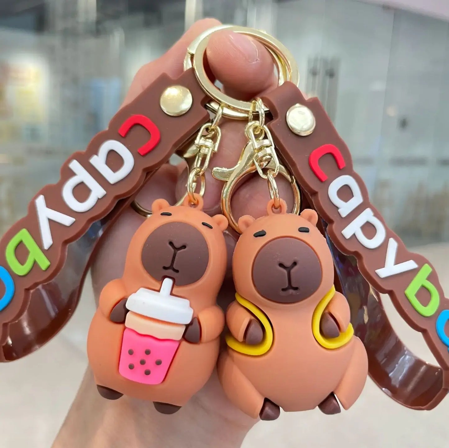 Cute Capybara Keychains Funny Kapibara Figure Toys Pendants