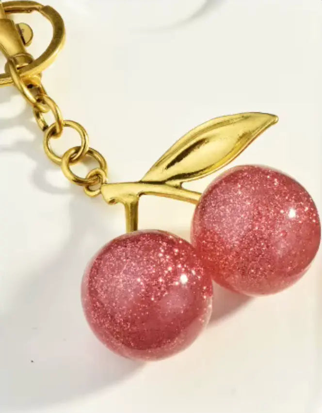 Sweet Red Cherry handbag charm Keychains Cherry Bag Charm Cute Cherry Charm Pendant for Handbag