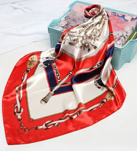 Soft Printed Square Scarf Stain Silk Neckerchief Leopard Large Silky Bandanas Scarves 35"X 35" - Fendiz