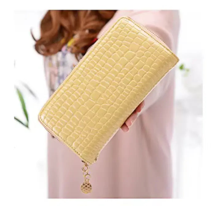 New Designer Ladies PU Leather Wallet – Custom Crocodile Pattern Card Holder & Nylon Wallet