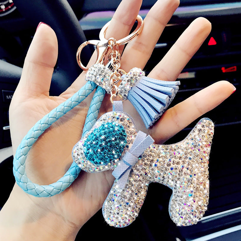 Diamond Puppy Keychain