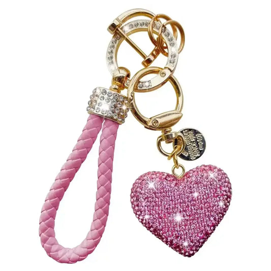 Luxury KeyChains Accessories With Heart Bling Crystal Rhinestone - Fendiz