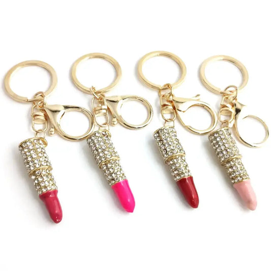 Cute Luxury Lips Ticks Keychains Metal Kawaii Bling - Fendiz