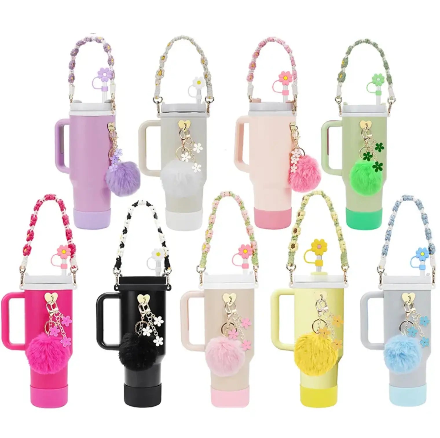 New 7pcs Cup Accessories Set for Cup Tumbler Straw Cover Not Including The Cup. - Fendiz