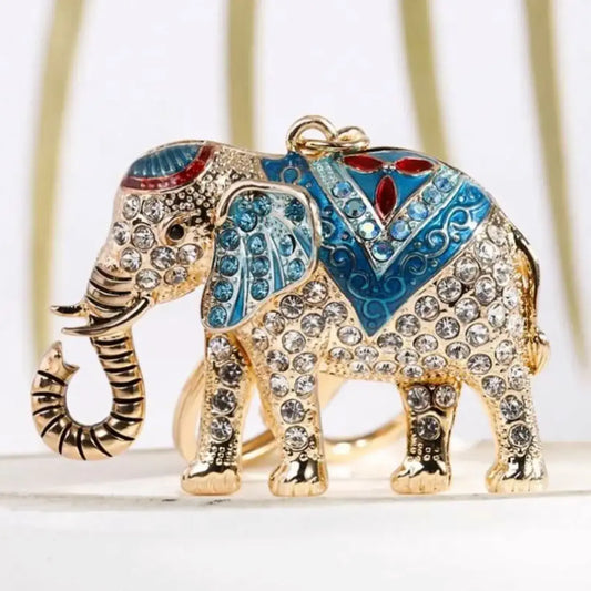Bling Rhinestone Crystal Elephant Keychain Lucky Crystal Personalized Charms Glitter - Fendiz