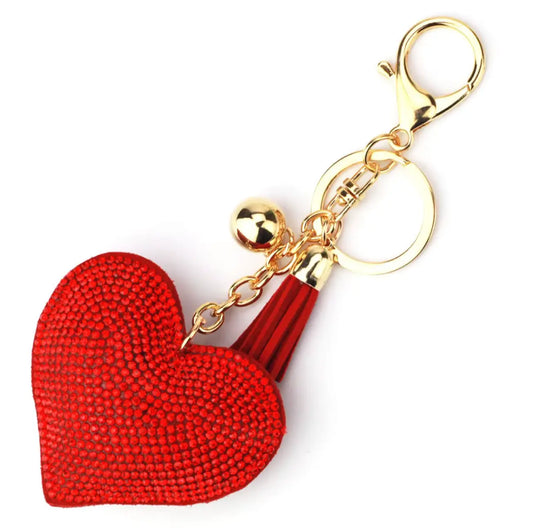 Fendiz Glitter Keychain Premium SS6 Crystal Tassel Key Chain Leather Bag Charm Fendiz