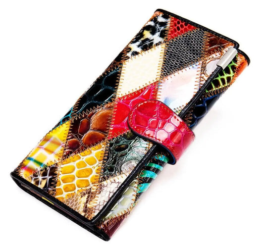 New Fendiz Multicolor Wallets Genuine Leather Card Holder Large Purses Fendiz