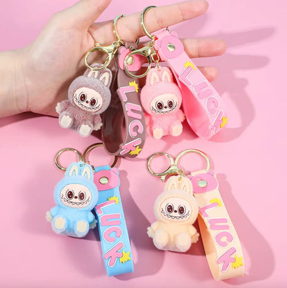 Fendiz Labubu key chain anime cartoon keychain backpack decoration car key accessories Fendiz