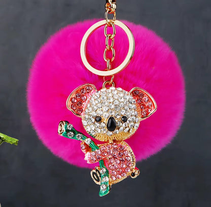 Fendiz Koala Bear Keychain Diamond Crystal Rhinestone - Fendiz
