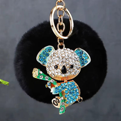 Fendiz Koala Bear Keychain Diamond Crystal Rhinestone - Fendiz