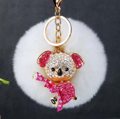 Fendiz Koala Bear Keychain Diamond Crystal Rhinestone - Fendiz