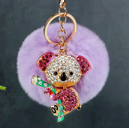 Fendiz Koala Bear Keychain Diamond Crystal Rhinestone - Fendiz