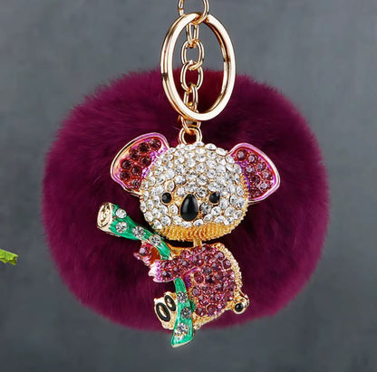 Fendiz Koala Bear Keychain Diamond Crystal Rhinestone - Fendiz