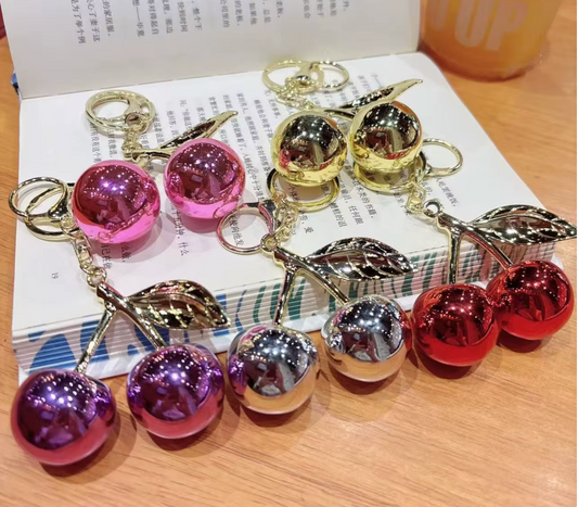 Fendiz Light colored Big Cherry Keychain Niche Sweetness Bag Pendant Gift Girl Backpack