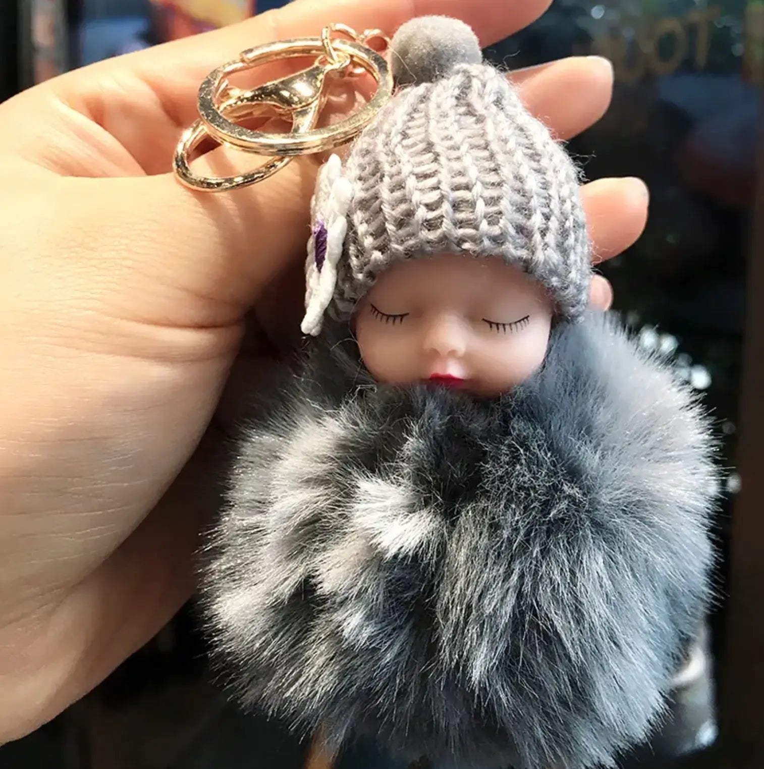 Baby Doll Toy Drop Ship Cute Sleeping Baby Doll KeyChains And Bags Fluffy - Fendiz