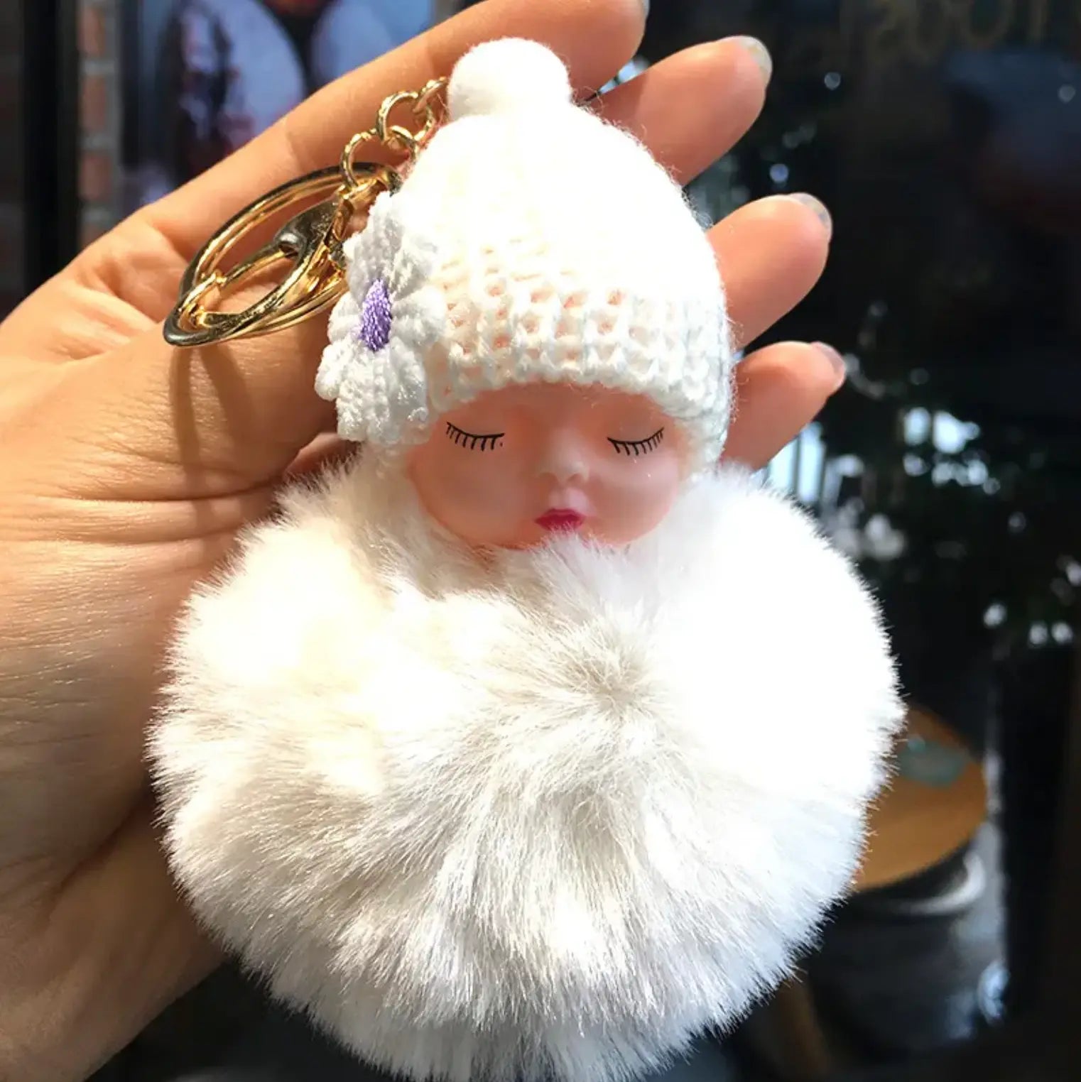 Baby Doll Toy Drop Ship Cute Sleeping Baby Doll KeyChains And Bags Fluffy - Fendiz