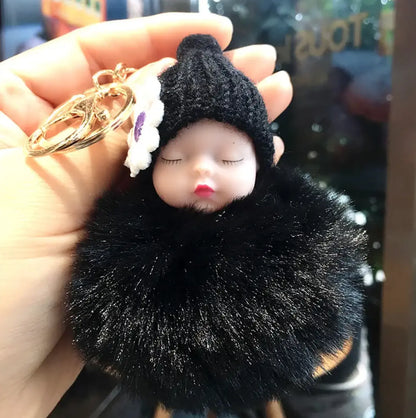 Baby Doll Toy Drop Ship Cute Sleeping Baby Doll KeyChains And Bags Fluffy - Fendiz
