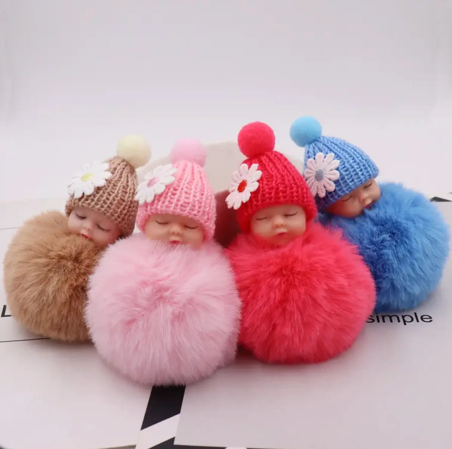 Baby Doll Toy Drop Ship Cute Sleeping Baby Doll KeyChains And Bags Fluffy - Fendiz