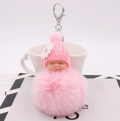 Baby Doll Toy Drop Ship Cute Sleeping Baby Doll KeyChains And Bags Fluffy - Fendiz