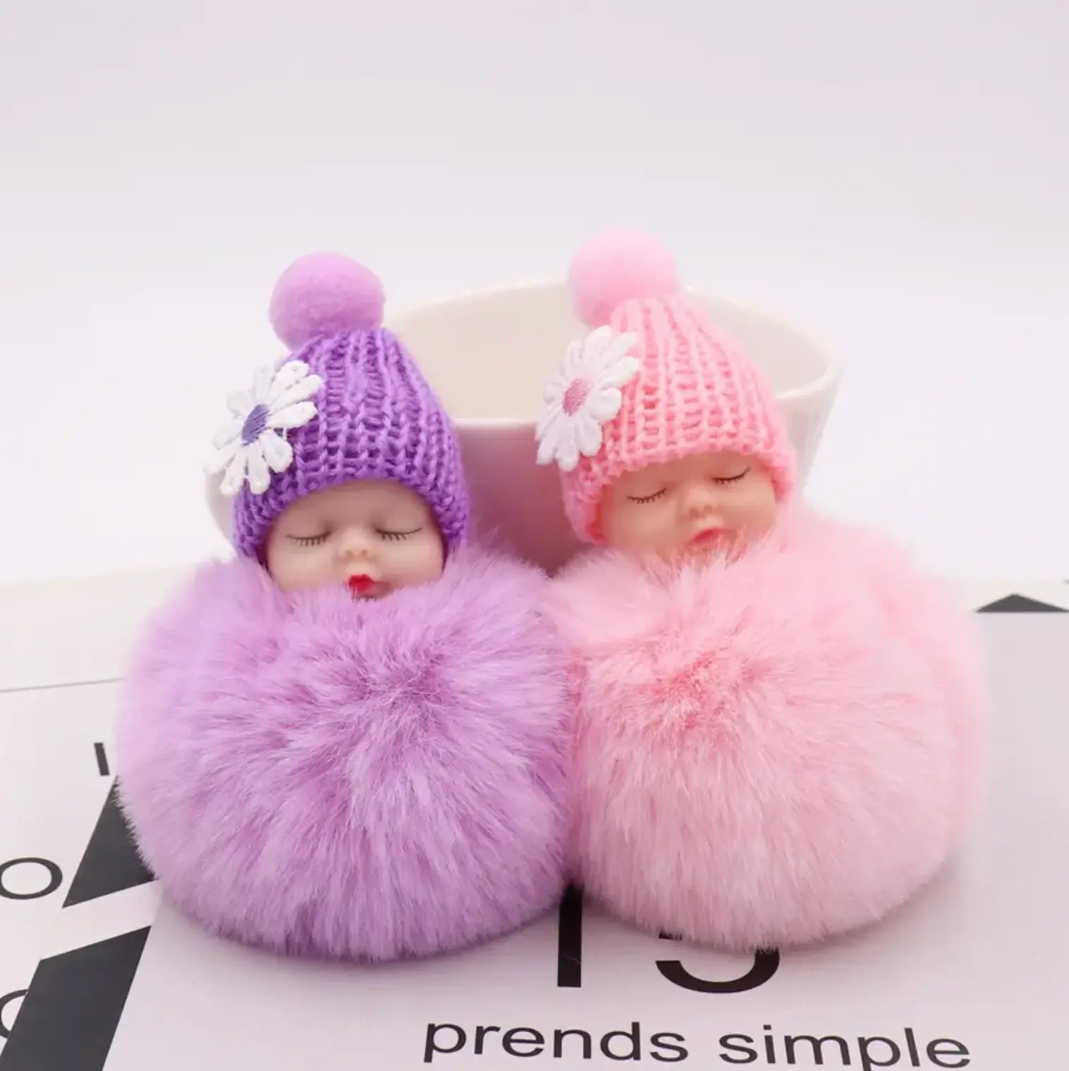 Baby Doll Toy Drop Ship Cute Sleeping Baby Doll KeyChains And Bags Fluffy - Fendiz