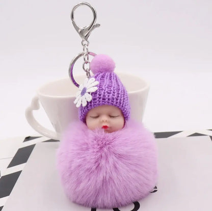 Baby Doll Toy Drop Ship Cute Sleeping Baby Doll KeyChains And Bags Fluffy - Fendiz