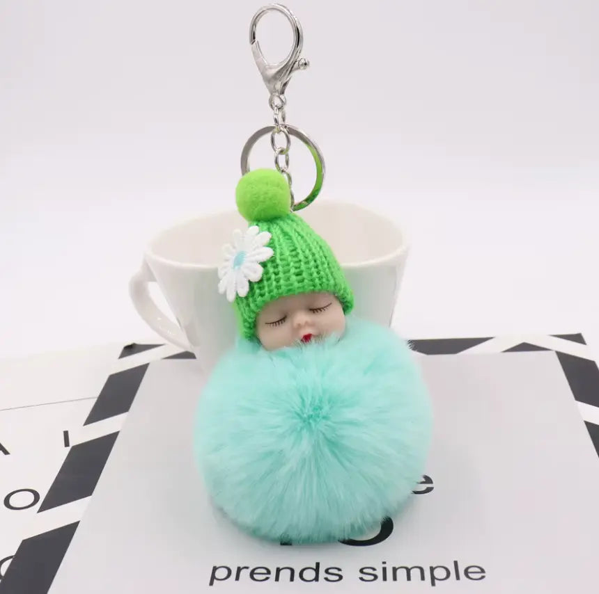 Baby Doll Toy Drop Ship Cute Sleeping Baby Doll KeyChains And Bags Fluffy - Fendiz