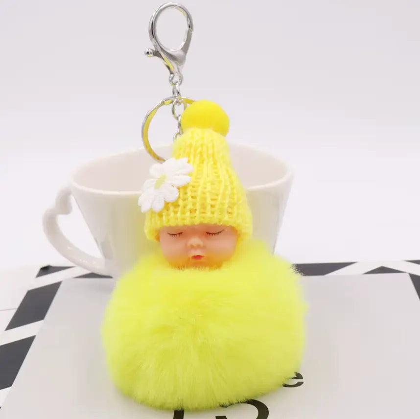 Baby Doll Toy Drop Ship Cute Sleeping Baby Doll KeyChains And Bags Fluffy - Fendiz