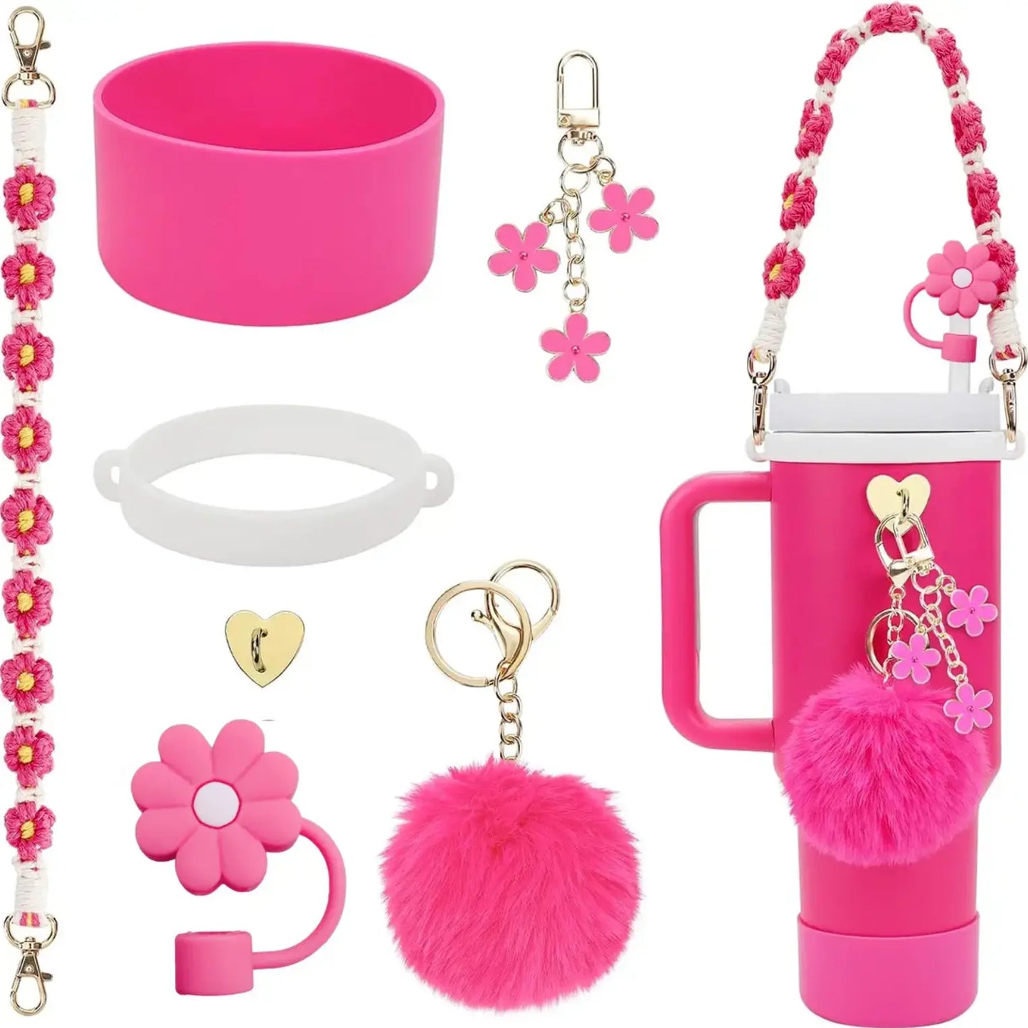 New 7pcs Cup Accessories Set for Cup Tumbler Straw Cover Not Including The Cup. - Fendiz