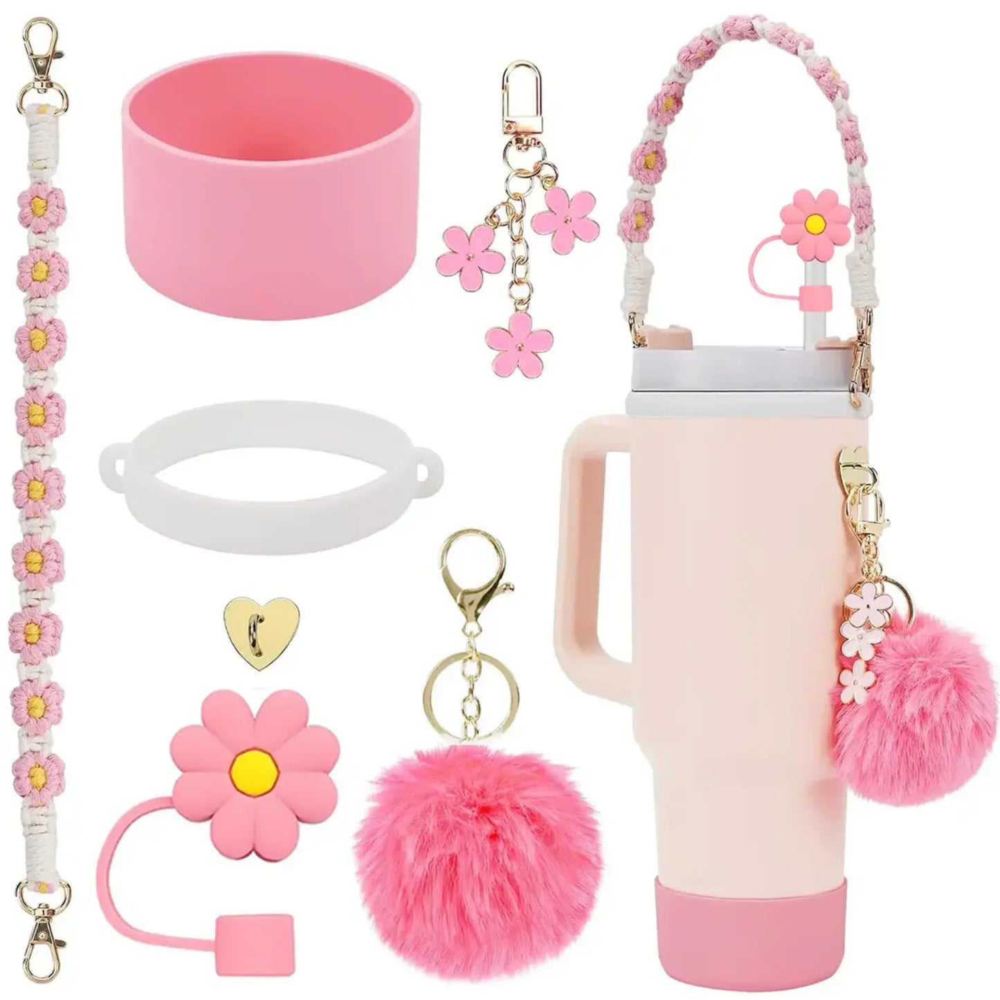 New 7pcs Cup Accessories Set for Cup Tumbler Straw Cover Not Including The Cup. - Fendiz