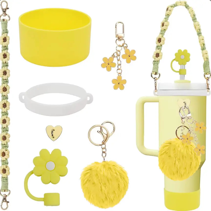 New 7pcs Cup Accessories Set for Cup Tumbler Straw Cover Not Including The Cup. - Fendiz